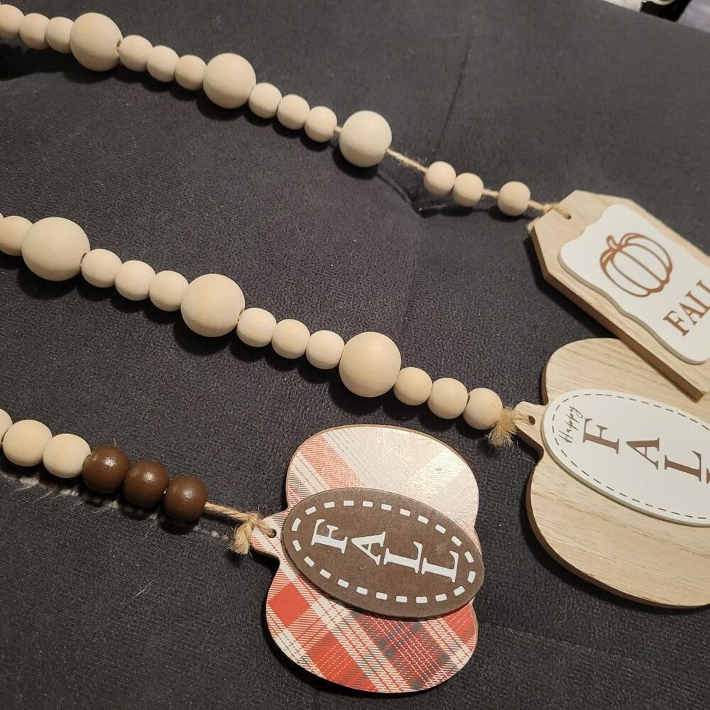 Fall Bead Garland with wooden beads